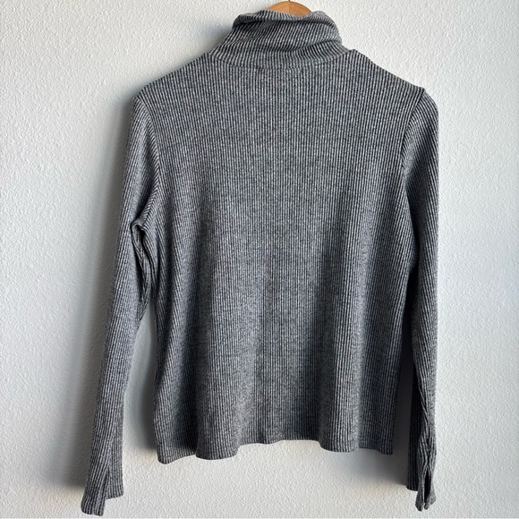 Generation Love Charcoal Ribbed Knit Turtleneck Sweater Longsleeve Layering Top - Picture 3 of 9